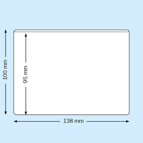 Självhäftande plastficka 138x95mm