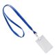 Namnskylt visitkort stående med lanyard blå