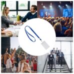 Namnskylt visitkort stående med lanyard blå 100-pack - Bild 4